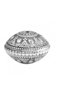 Metal bead disc deco 25x17mm Antique silver
